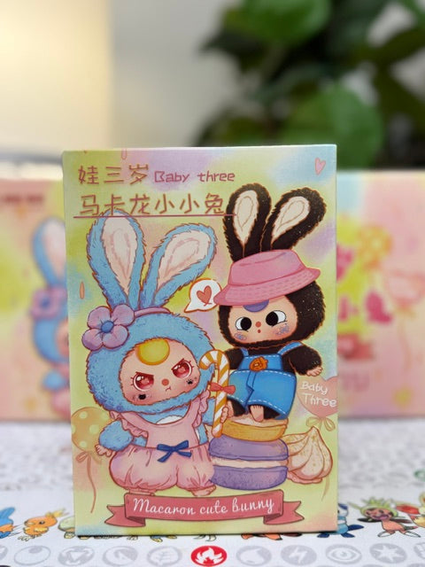 Authentic "Macaron Cute Bunny" Baby Three Plush Keychain Blind Box!